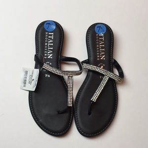 Rhinestone Italian flip flops